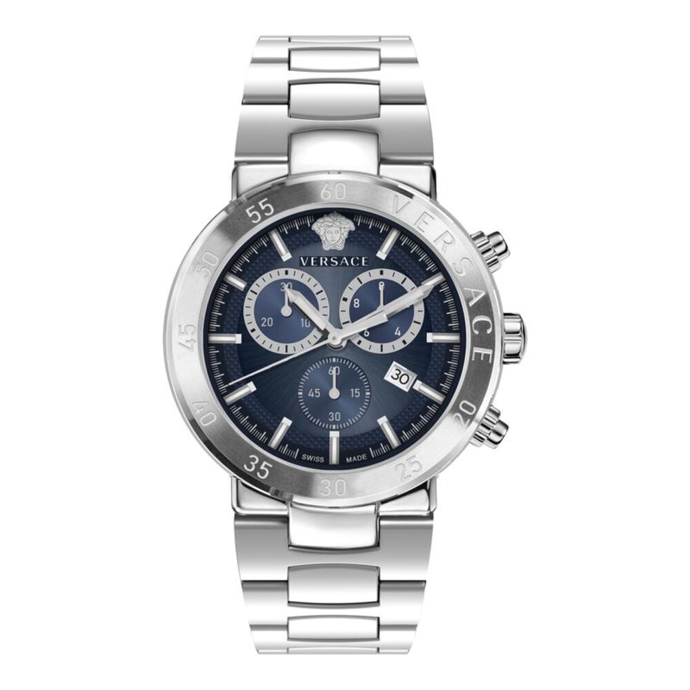Versace Urban Mystique Chronograph Watch Silver Mens
